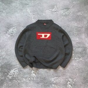 Men's DIESEL Gray Crewneck Sweater